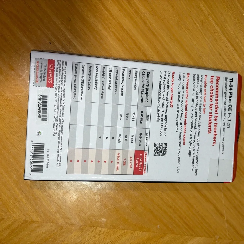Texas Instruments TI-84 Plus CE Python Packaging - Picture 2 of 2